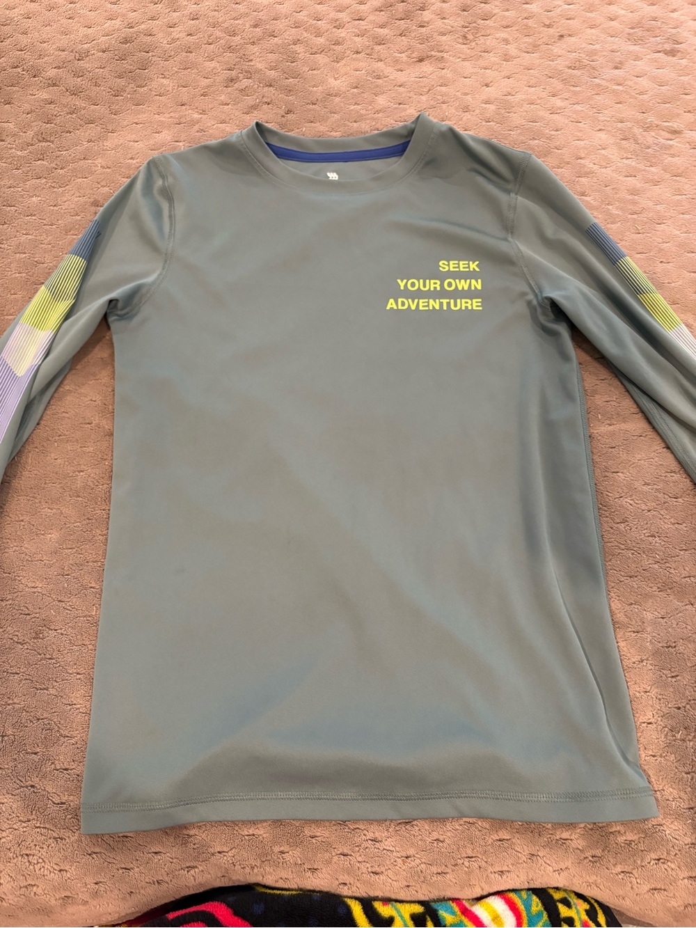 all in motion Gray Long-Sleeve Performance Shirt with Yellow Accent
